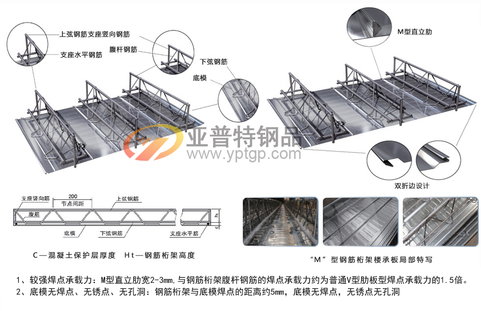 TD7鋼筋桁架樓承板細節圖